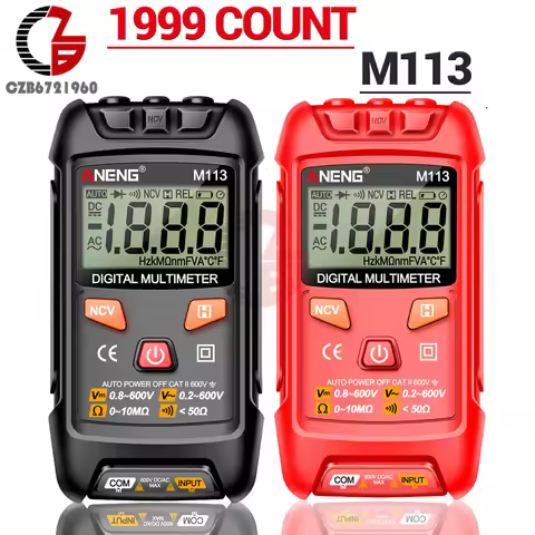 ANENG M113 Mini Digital Multimeter AC/DC Voltage Meter 1999 Counts Multimetro Ohm NCV Resistance Vol