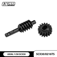 GPM AXIAL 1/30 SCX30 Medium Carbon Steel Worm Gear Universal Spiral Teeth 2T/16T Accessories SCX30/0