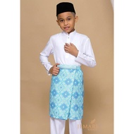 Instant Samping Raya Kids - "Lakaran" Light Blue SAMPIN RAYA SAMPIN BAJU MELAYU SAMPIN KANAK2 SAMPING BUDAK SAMPIN BUDAK