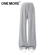 ชุดกีฬาสีเทา One More สำหรับผู้หญิง ชุดกีฬาฤดูใบไม้ร่วง 2025 ชุดลำลอง ชุดสเวตเตอร์และกางเกงขายาว ผ้า