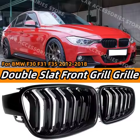 Glossy Black Car Styling Front Kidney Grille Dual Slat Grill For BMW 3 Series F30 F31 F35 330d 328i 