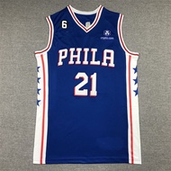 Costurada Philadelphia 76ers Joel Embiid #21 nba blue Men's Basketball Jersey