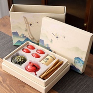 Chinese style business gift tea set celadon Xishi pot 1 pot 4 cups incense burner sandalwood combina