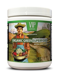 [USA]_VIP VITAMINS Organic wheatgrass powder - ORGANIC GREEN SUPERFOOD NATURAL BERRY FLAVOR - amino