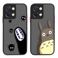 Matte Mobile Phone Cover Skin Feel Shockproof Phone Case Spirited Away Totoro No Face Man For OPPO Reno Z 2 3 4 5 F SE Pro 5G Reno 5 Pro Plus 6 7 8 Z Pro Plus 4G 5G