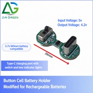 Type-C Rechargeable LR44 Button Battery Replacement Module 3.7V Li-ion Toy Battery Conversion Board 