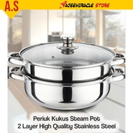 Periuk Kukus Steam Pot 2 Layer High Quality Stainless Steel Pengukus Steamer Cookware Pot Premium Ku