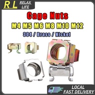 【RL】 Cage Nut Brass Nickel 304 Stainless Steel M4 M5 M6 M8 M10 M12 Round Tooth Nut Clamping Server R