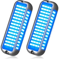 BASIKER BS4 Marine LED Underwater Boat Lights (2 x 3000LM 84LED 180° Blue) 10V-36V 316 Stainless Upg