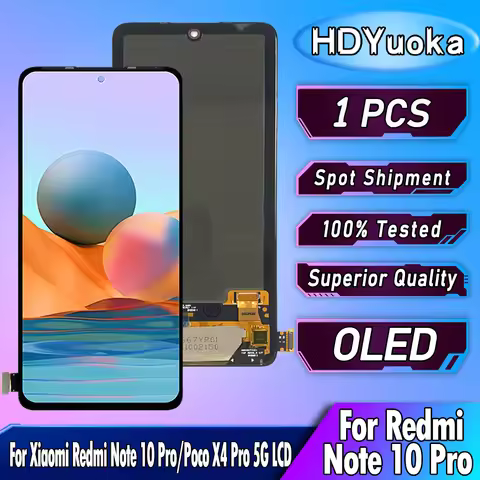 OLED 6.67" For Xiaomi Redmi Note 10 Pro LCD Display Touch Screen For Redmi Note 10 Pro Max M2101K6I 