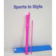 SOPRANO PLASTIC FLUTE with stick Pink Color