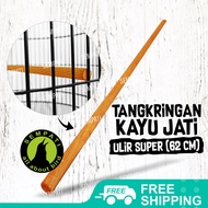 SEMPATI Tangkringan Kayu Jati Ulir 60 65 Cm Panjang Tangkringan Sangkar Kandang Burung Umbaran Tangkringan Lovebird Kenari Parkit Pleci Kacer Murai Perkutut TK65CM