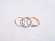 串珠戒指 三連款 【 blue 】
