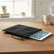 HAWEEL Mesh Nylon Pouch with Drawstring and Stay Cord for iPad and Tablets up to 7.9 inch, 24cm x 16