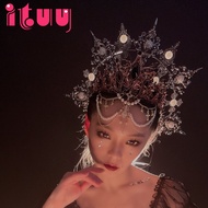 Lolita Halo Crown Gothic Gorgeous Sun Virgin Mary Bead Chain Black Halo Crown Headpiece Halloween He