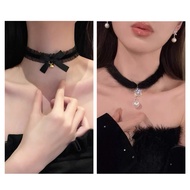 Choker necklace, women's necklace, fur lace fashion necklace -