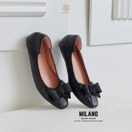รองเท้าหนังแกะ รุ่น Milano  Black color  (สีดำ)
