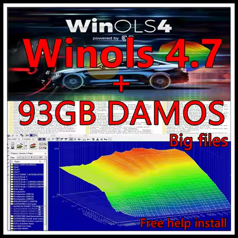 Newest Winols 4.7 Software + 93GB WINOLS DAMOS Big Archive Damos Mappacks NEW 2022 2021 2020 Chip Tu