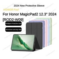 Case For Huawei Honor MagicPad2 12.3 2024 ROD2-W09 Leather Tri-folding Smart Stand Cover for Honor M