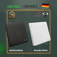 ZENSO Switch-Grande Series Switch Switches & Sockets ( White , Hairline Black-Grey ) [SIRIM]