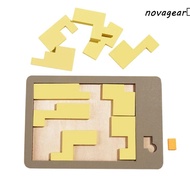 NOVAGEAR​ Tangram Board Puzzle, Educational 3D Puzzles Wooden Geometric Puzzles, 3D Puzzle Space Woo