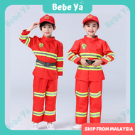 Firefighter Costume Kids - Bomba Uniform Fireman Baju Bomba Lengan Panjang Kanak-Kanak 消防員 Cosplay