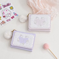 Korean Style Women Short Wallet Cute Bunny Tri-fold Wallet Multi-card Slot Card Holder Student Small