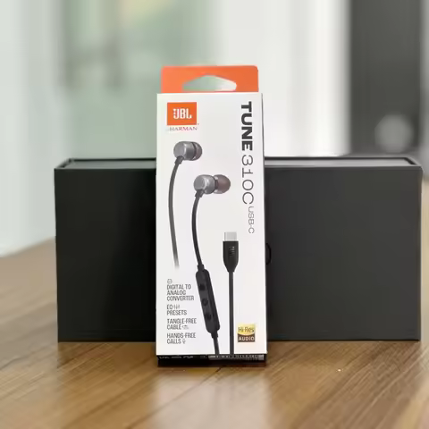 JBL Tune 310C Wired In-Ear Earphones, Type-C Connector, Built-in Mic, 10mm Driver, Inline Control fo