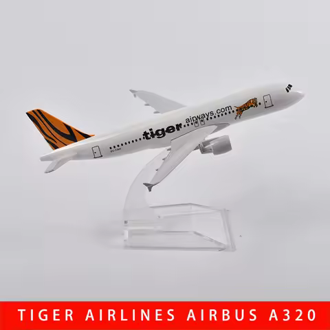 JASON TUTU 16cm Tiger Airways Airbus A320 Airplane Model Airplane Diecast Metal 1/400 Scale Planes