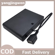 YANGWEN 1Pcs USB Mini Power Supply Battery Box With Cover And Switch 6 X AA USB Battery Box For 9V L