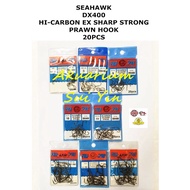 SEAHAWK DX400 HI-CARBON EX SHARP STRONG PRAWN HOOK 20PCS