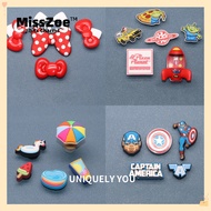 Miss Zoe jibz Captain America jibz Pizza Planet foot Accessories Cartoon Bow foot Accessories