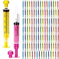 120 Pieces 10ml Plastic Syringe with Cap Oral Syringe Without Needle Colored Liquid Measuring Dispen