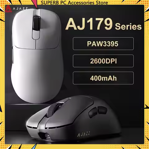 AJAZZ AJ179 PRO PAW3395 Lightweight Wired Wireless Mouse with Magnetic Charging Base Ergonomic Macro