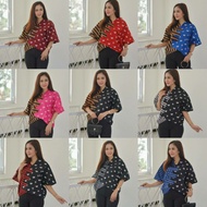 Crop top blouse, women's blouse with pulkatdot motif, typical of indonesia batik