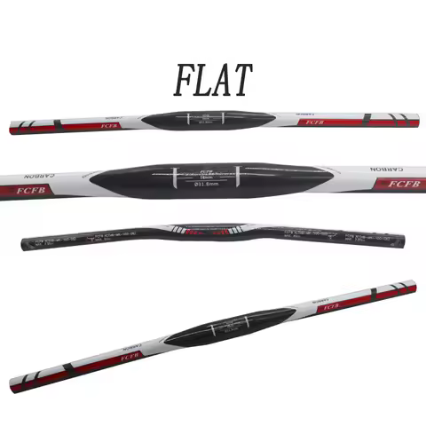 FCFB 3K Carbon MTB Handlebar Cockpit Flat Or Rise 31.8*580-660/680/700/720/740/760/780mmmm red white