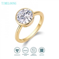 Pass Test Real Moissanite 3 CT Round Cut White D Color S925 Silver 18K Gold Plating Ring  With GRA C