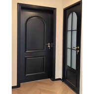 Pintu bilik gaya vintaj Perancis, pintu bilik tidur, pintu kayu hitam, pintu dalaman rumah, pintu bi