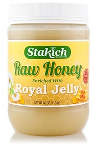 Stakich ROYAL JELLY Enriched RAW HONEY 40-OZ - 100% Pure， Unprocessed， Unheated -
