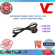 VC Notebook Power Cord 3 Pin to 2 Pin Cable 1.5M 3M 5M Laptop Adapter Cable