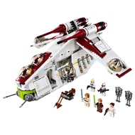 75021 Republic Gunship Building Blocks Obi-Wan Skywalker Space Armored Spaceship Gifts Toys for Boys