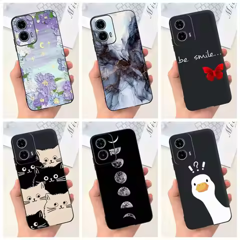 2024 New Fashion Case For Motorola Moto G24 G34 Black Silicon Soft Protective Back Cover For Moto G2