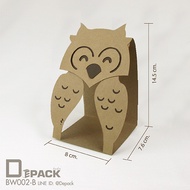 BW002(คราฟท์) กระดาษห่อถุงรูปสัตว์(ไม่รวมถุง) แพ็คละ 50 ใบ /ถุงคุกกี้ กระดาษ​ติดถุงถุงจีบพับข้าง ของ