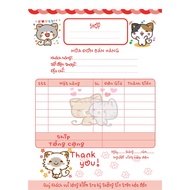 Invoice 1 copy with cute kitty print /2 books