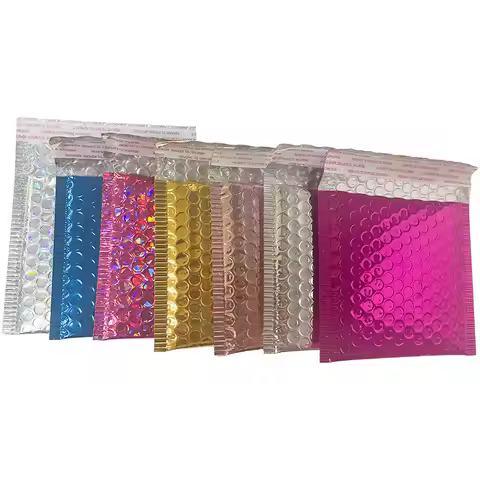 10pcs small Silver Bubble Envelope Foam Foil Shipping Mailing Bag pink Shockproof Mailer Envelope Bu