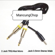 Kabel Audio Jack Aux 3.5mm Stereo To 2 TRS/Akai Jack 6,5mm 3 Meter