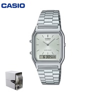 Casio Vintage Watch 💯(Ori) AQ230A-7AMQYDF Stainless Steel AQ230 Casio Watch / Casio Metal Watch / Unisex / Men Ladies