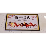 Wall decoration printed painting plus frame size 100x50cm picture 7 lucky horses