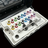 Dental Implant Screwdriver Universal Hand Driver with Autoclavable Box Dental Torque Wrench Prosthet