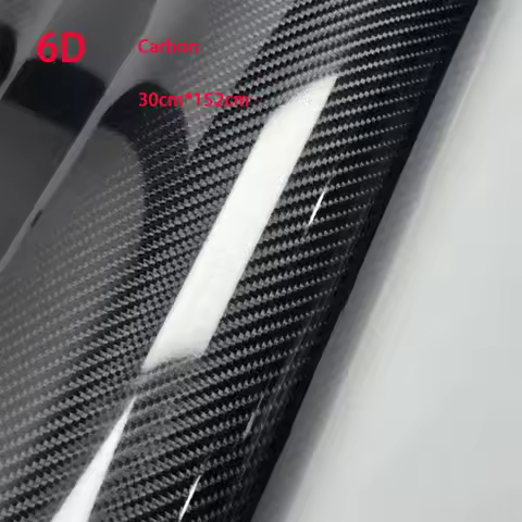 20cm/59cm HD Holographic Laser 6D Glossy Carbon Black Vinyl Car Wrap Film With Air Release Like 3M Q